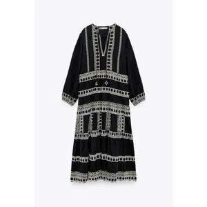 NWT Zara Embroidered Dress XS
